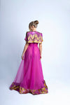 Geneva Organza Brocade Maxi with Removable Cape